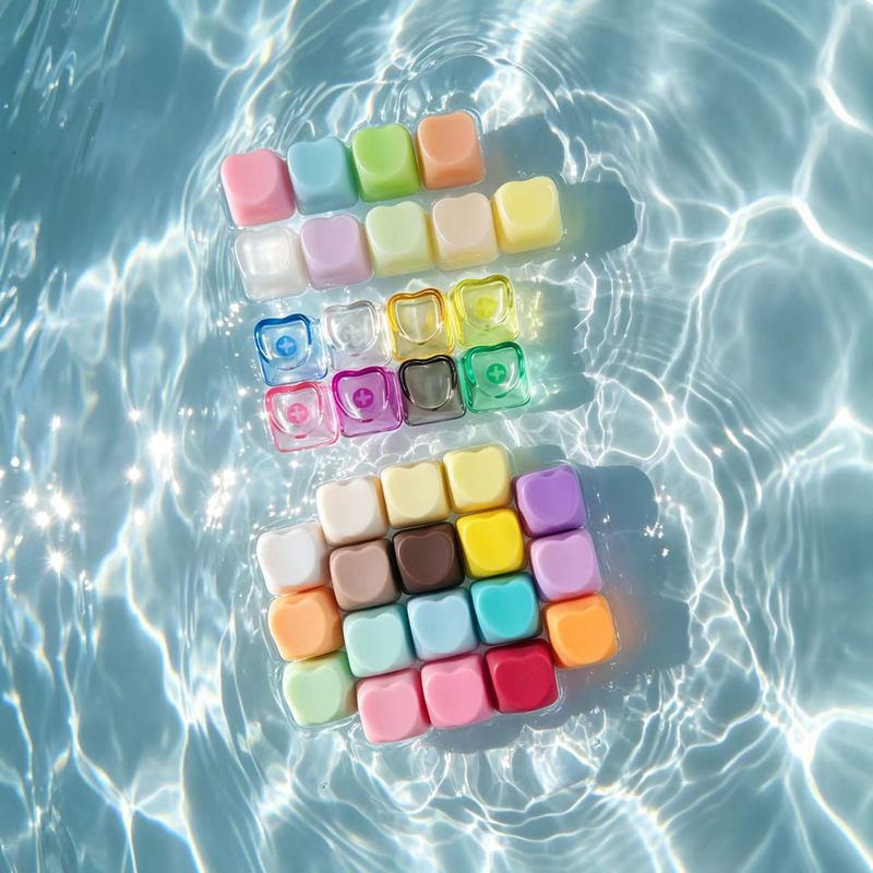 Pbt Frosted Heart-Shaped Keycaps, Pc Material, Glossy Transparent Mechanical Keyboard, Cross-Shaped Keycap, Dye-Sublimation Uv Material Pbt Frosted Heart-Shaped Keycaps, Pc Material, Glossy Transparent Mechanical Keyboard, Cross-Shaped Keycap, Dye-Sublimation Uv Material