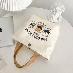 新商品の熊のキャンバスバッグの女子学生は携帯して出勤します。
