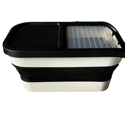 Manufacturer household rice bucket moisture-proof and insect-proof kitchen supplies storage pet ration bucket folding rice box folding rice bucket