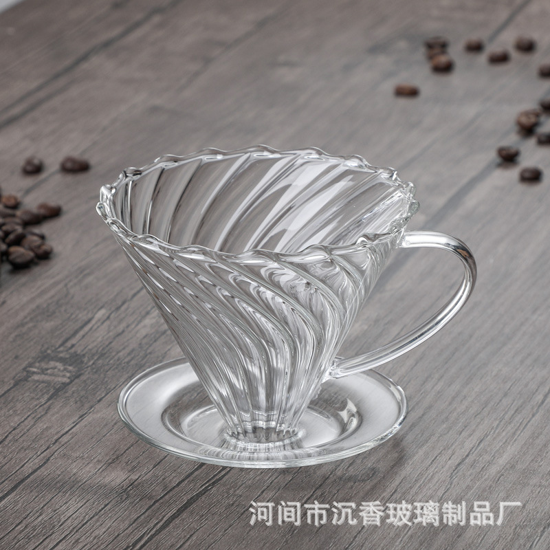 Venta al por mayor diamante café vidrio mano Punch compartir olla traje vidrio filtro taza embudo cerveza olla imprimible logotipo