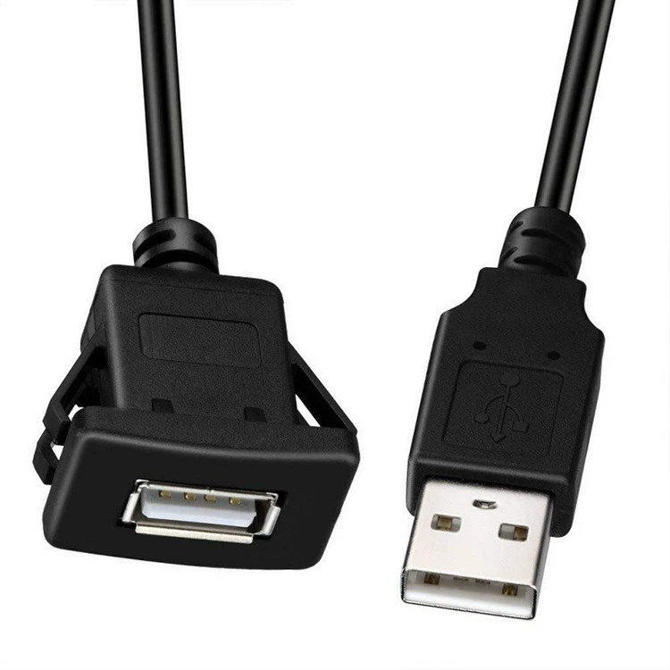 Квадратный usb2.0 самка водонепроницаемый удлинитель провода байонет кабель передачи данных автомобильный корабль мотоцикл прибор