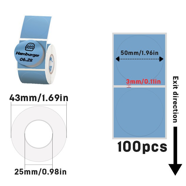 감열합성지 50~100매 블루라운드