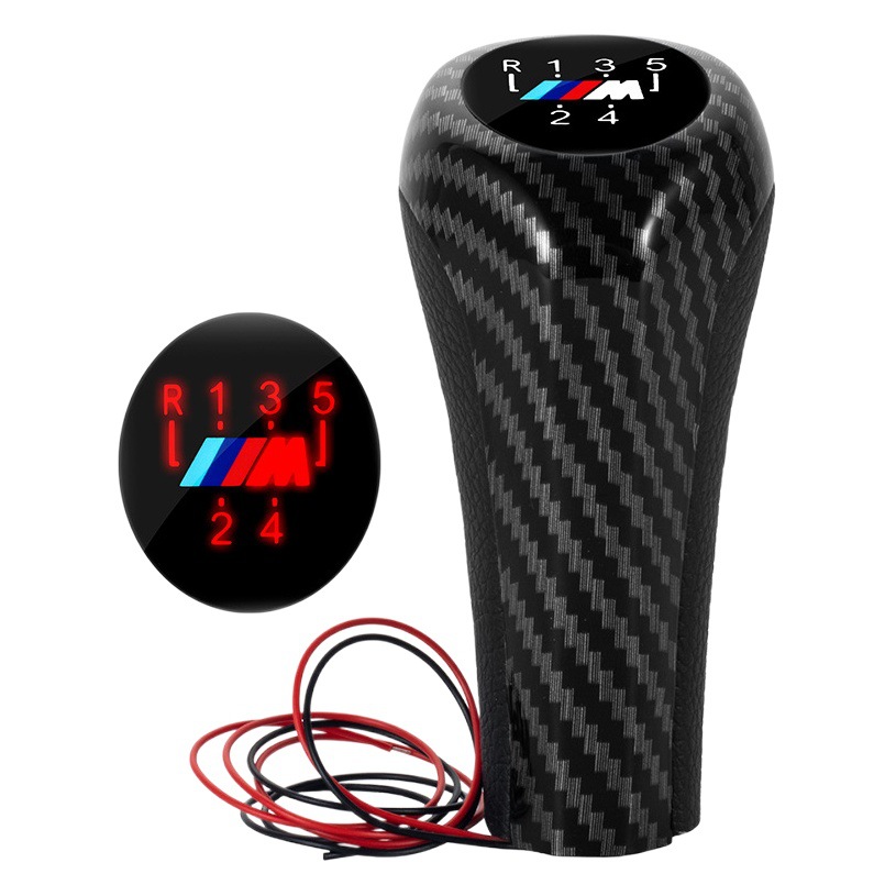 Transfronterizo adecuado para BMW BMW cabezal de cambio de marchas manual cambio de marchas modificado balonmano palanca de cambios LED roja piezas de automóvil