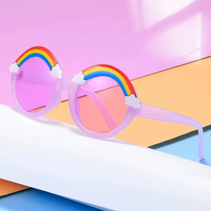Детские fashionable солнцезащитные очки, радужные мультяшные очки, оптом