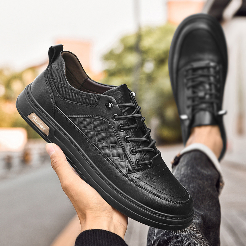 High-Quality Genuine Leather Men's White Shoes with Widened Toe, Comfortable Foot Feel, Reinforced Stitching, Casual Sneakers for Men High-Quality Genuine Leather Men's White Shoes with Widened Toe, Comfortable Foot Feel, Reinforced Stitching, Casual Sneakers for Men