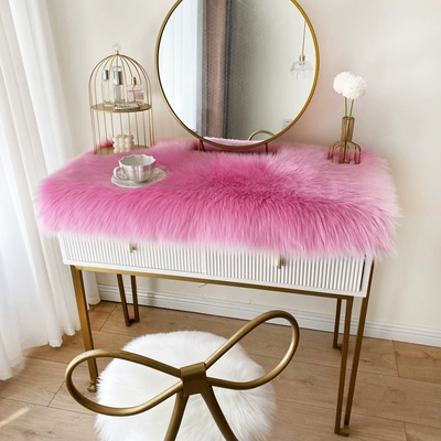 Car Carpet, Plush Cushion, Bedside Table Cover - pink-4040cm-square