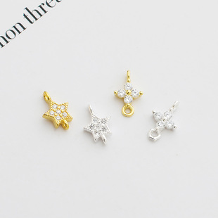 S925���y��ʮ��������ǵ����ֹ�DIY���������pȦ���ǒ��