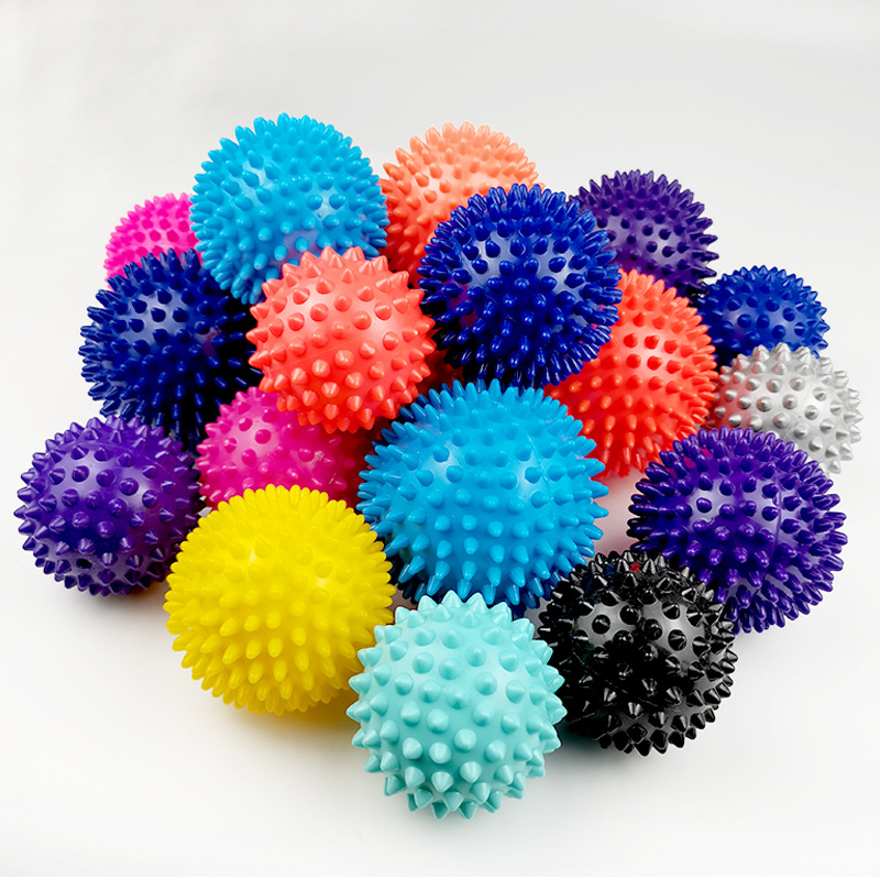 PVC刺球瑜伽按摩球健身筋膜球 握力球足底刺猬球筋膜放松球瑜伽球