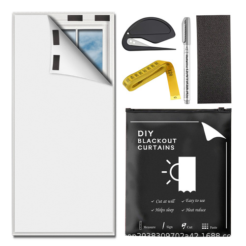 Portable light-shielding curtains, sunscreen bedroom white with Velcro, no drilling required for light shielding