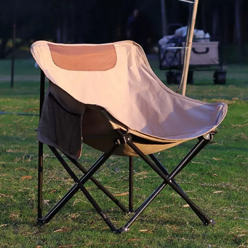 Simple Outdoor Folding Chair Moon Chair Camping Chair Portable Bench Fishing Backrest Picnic Stool Table and Chair Set