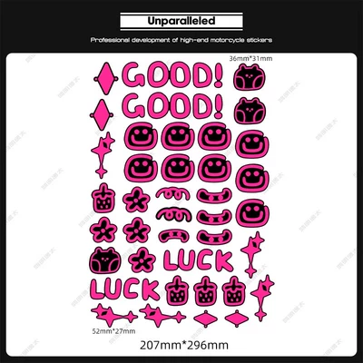 Bicycle Wheel Set Refitting Graffiti Sticker Cartoon Wheel Hub Sticker Road Bicycle Waterproof Sticker Reflective (Body sticker) - 270-pink-graffiti-one-side-of-the-wheel-is-reflective-1-picture