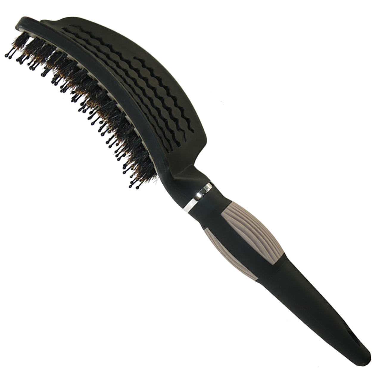 弧形羊角大弯梳 猪鬃毛铝片梳 导热镂空排骨梳 按摩顺发梳 造型梳