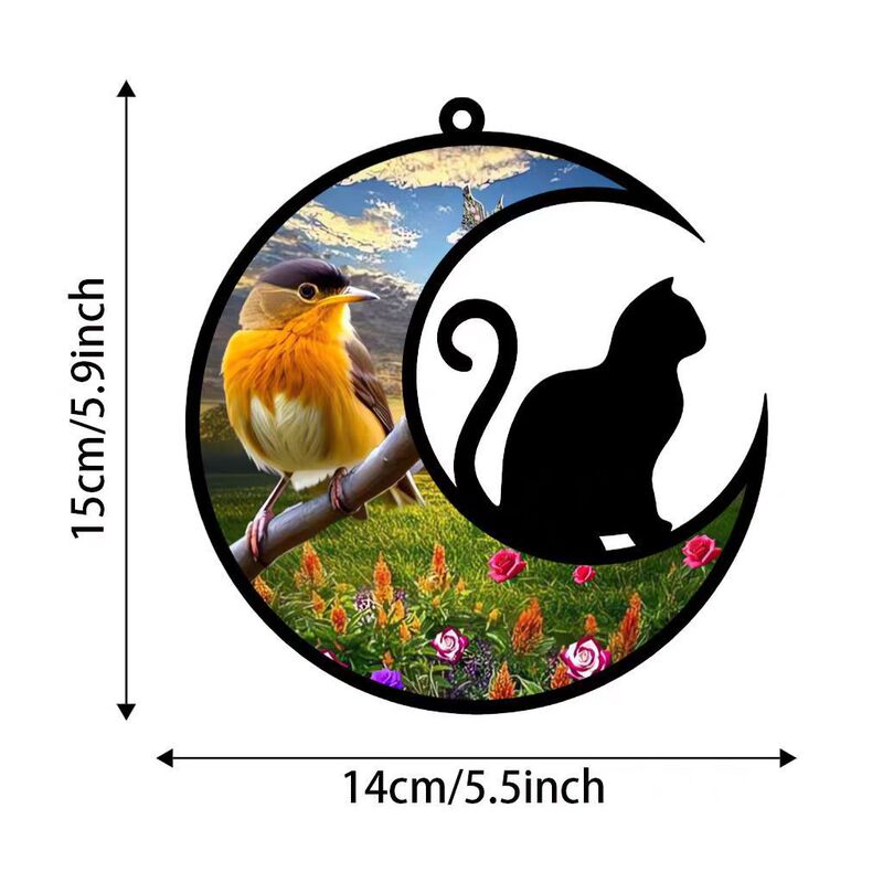 犬記念ギフト月の上の犬カラーアクリルハンギングキャッチャーペット記念シンパシーギフト|undefined