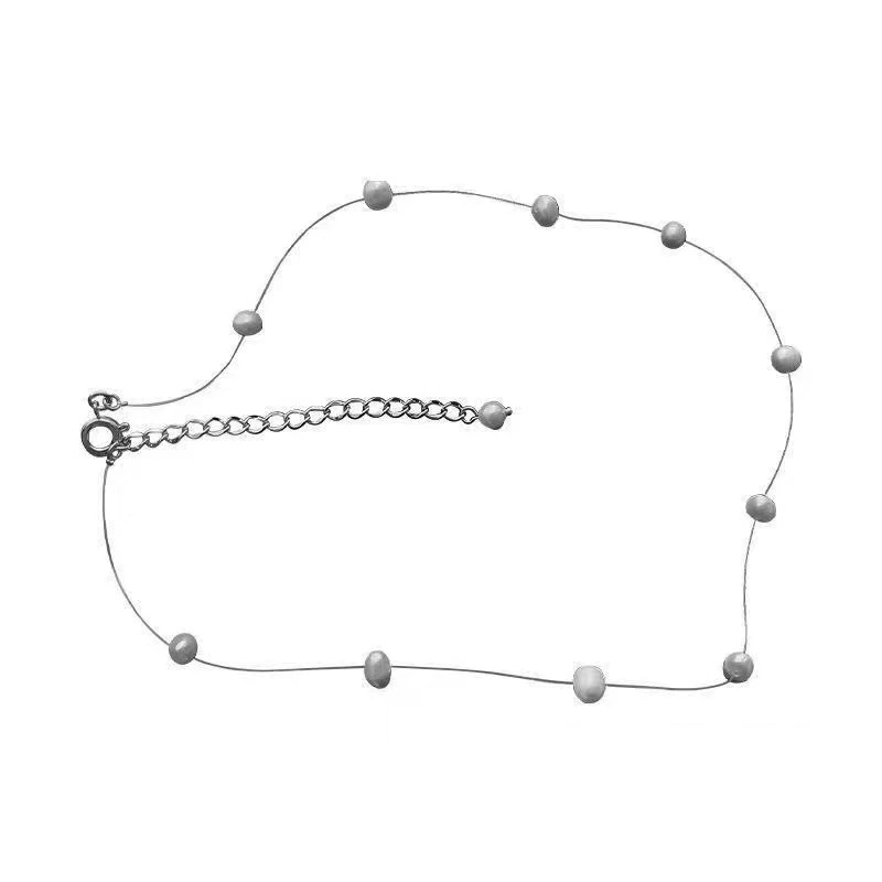 Серебро A-0366 цепочка на шею, 35+5 см, золотой или серебряный, изящный дизайн жемчуга