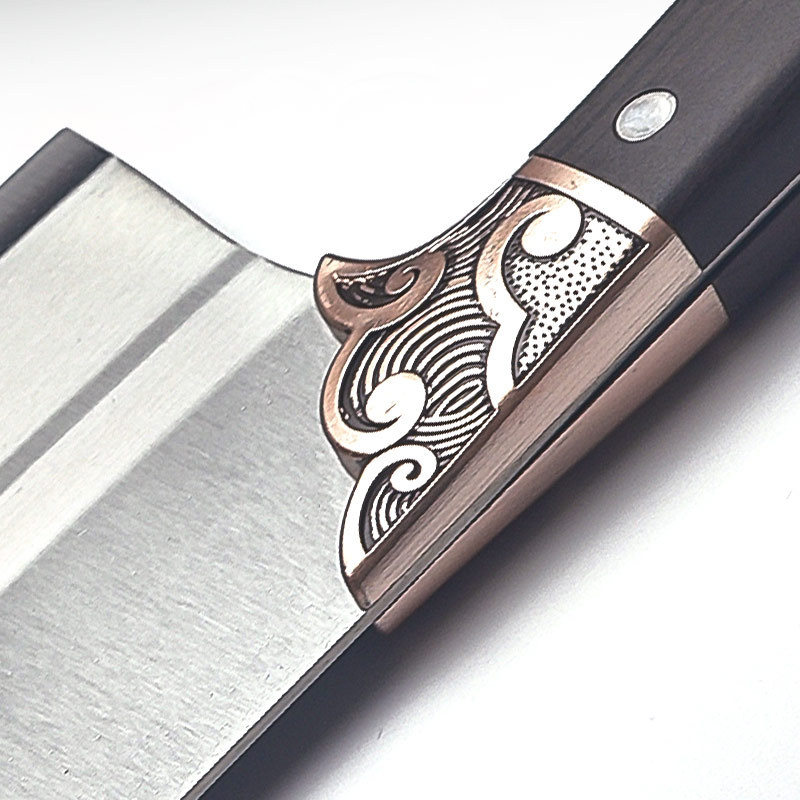 Stainless steel knife forged copper head sharp household kitchen knife steel slicing dedicated chef's forged vegetable cutting knife