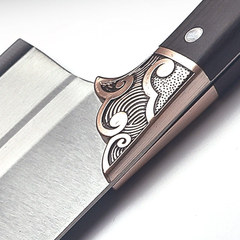 Stainless steel knife forged copper head sharp household kitchen knife steel slicing dedicated chef's forged vegetable cutting knife