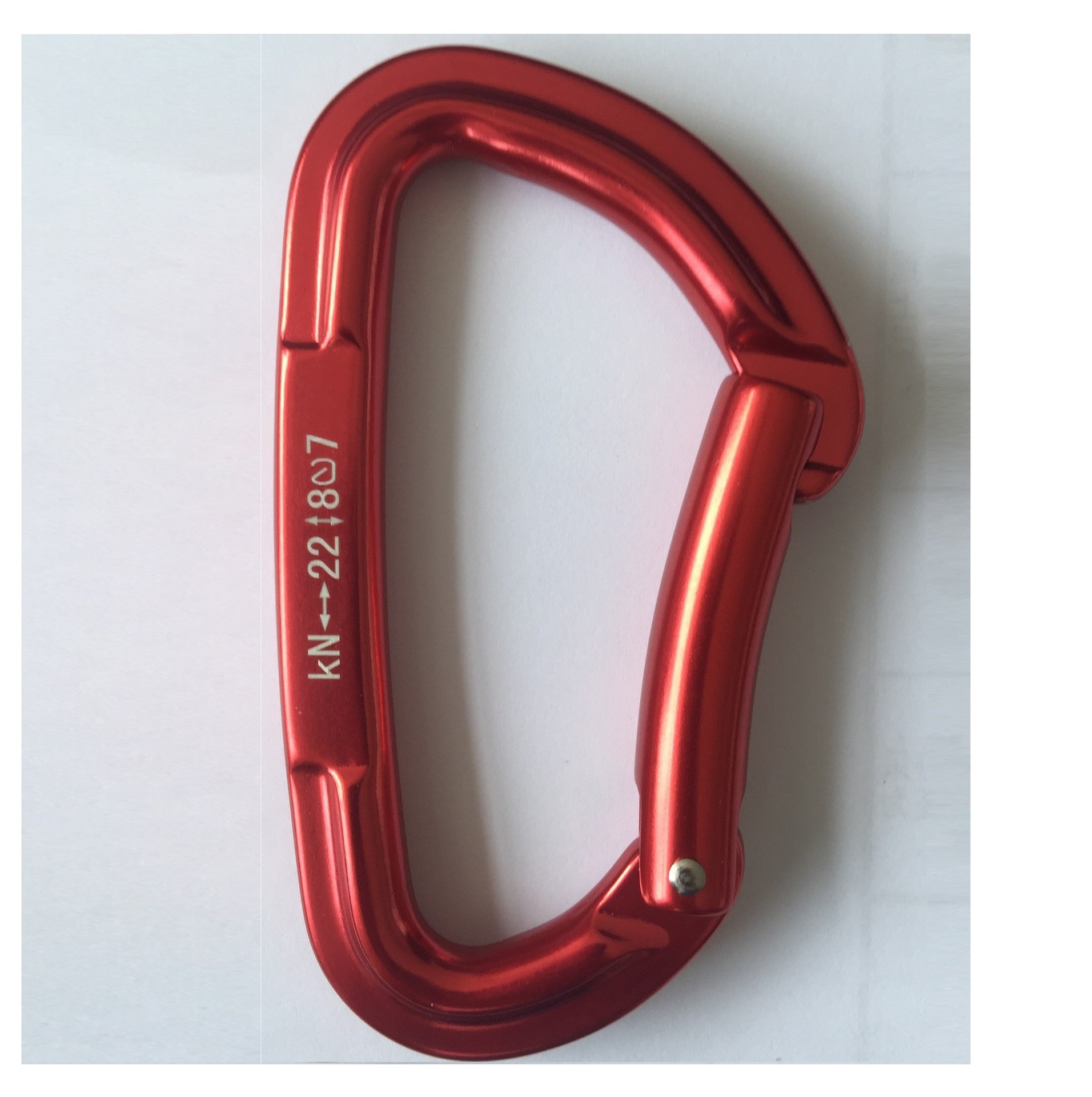 弯短节开口弹簧登山扣 航空铝7075索具 22KN D型高强度攀岩配件
