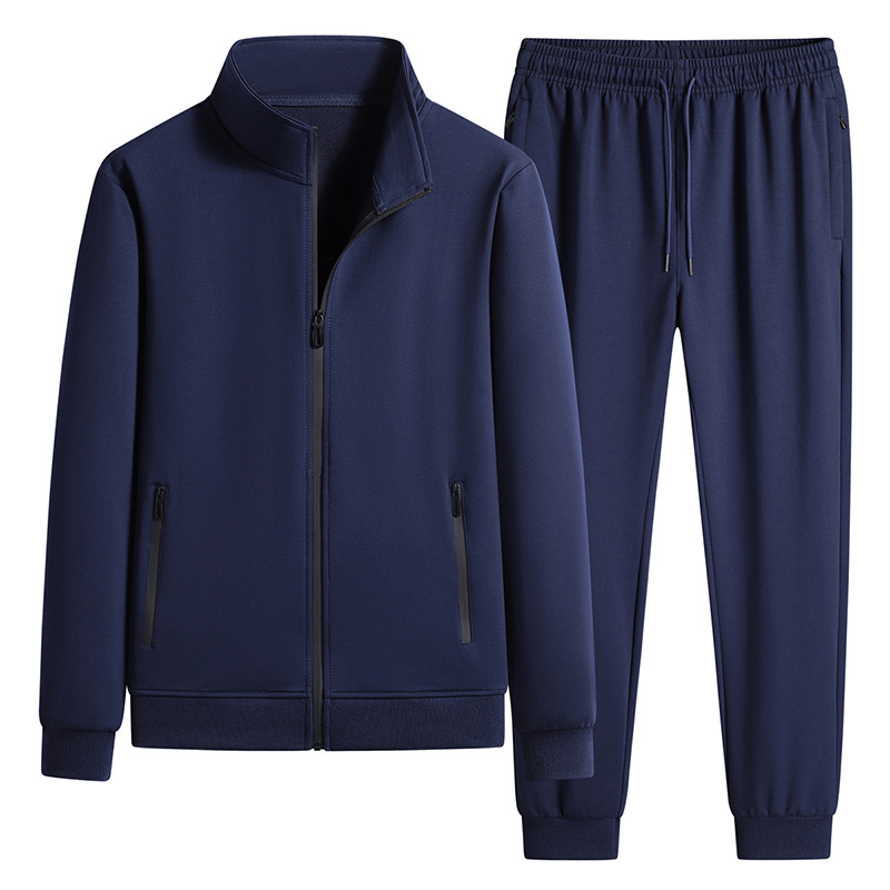 Trajes deportivos de algodón transfronterizo, cardigans de dos piezas, trajes deportivos de mediana edad, cuello de padre, suéter para hombres. image 9
