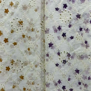 蕾丝绣花布童装衬衫连衣裙面料新款Polyester Embroidery Fabric