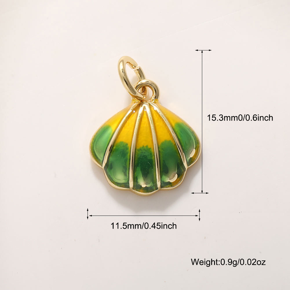 2g Weight Pendant Jewelry Making Type DIY Jewelry Accessories Classification 1 Piece Quantity Copper Material Starfish, Conch, Dolphin, Hippocampus, Fish Pattern All Seasons Season Enamel, Plating Design Cute, Marine Style Style 1 Piece Copper Starfish Conch Dolphin Pendant DIY Jewelry Accessories 12