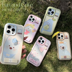 趣味萌え回転スタンド適用15promax携帯ケースアップル13漫画スタンドiPhone16代発