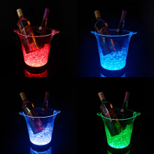 工厂直供发光塑料冰桶LED透明七彩酒吧餐厅KTV储香槟酒桶派对
