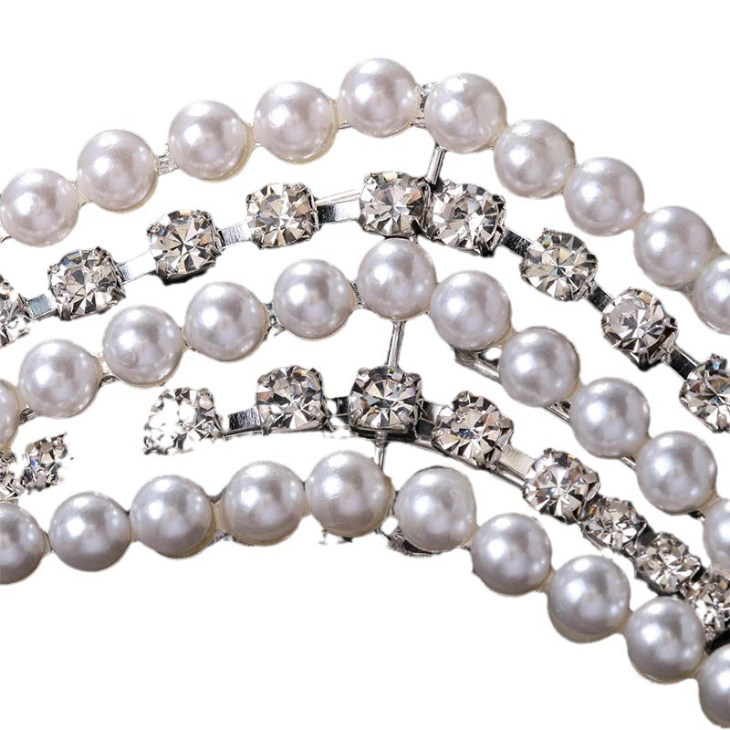 Europa y los Estados Unidos de lujo perla temperamento de cabello multicapa toque de cabello accesorios de alta calidad banda de cabeza femenina