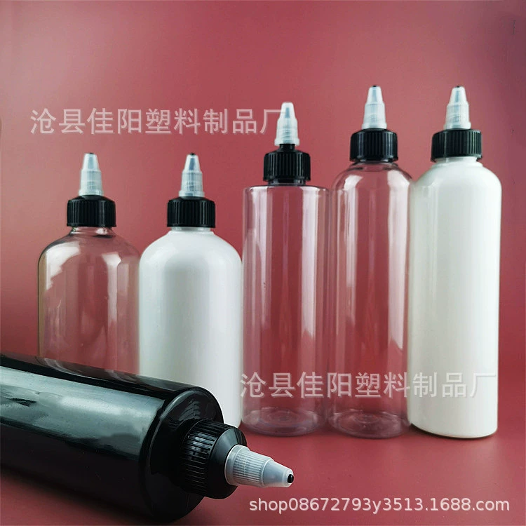 В наличии 250 мл бутылка с гелевой крышкой прозрачная ПЭТ-заостренная Крышка для рта бутылка с плоским плечом бутылка с жидкими чернилами