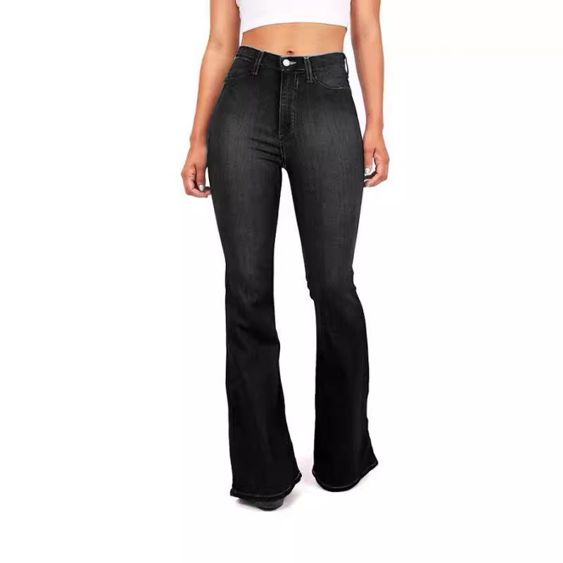 European and American foreign trade cross-border supply of elastic slim-fit wide-leg jeans for women