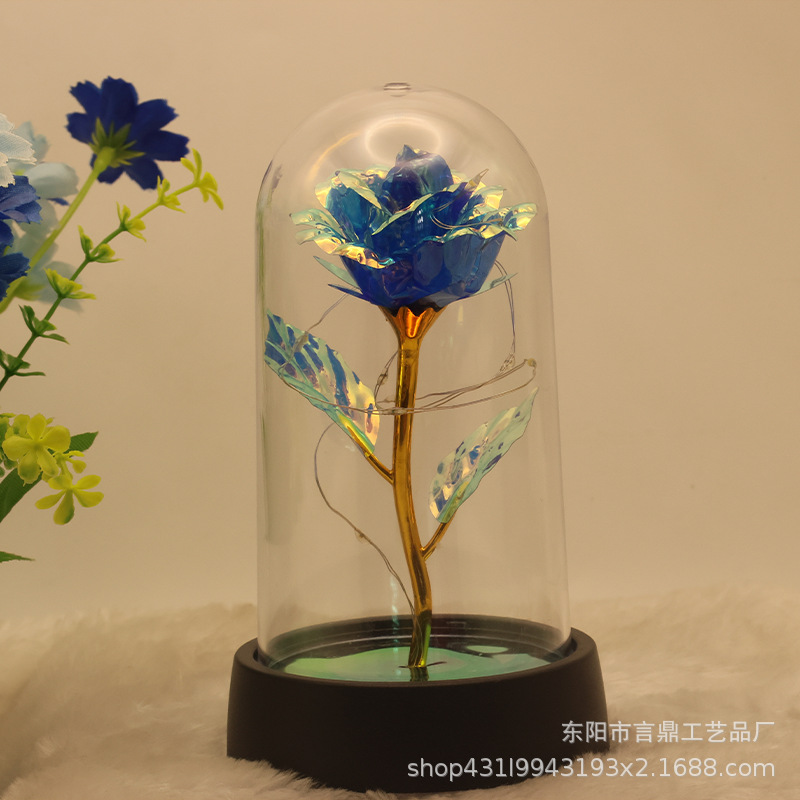 Adornos pequeños de rosas eternas, flores simuladas para regalo de cumpleaños o Navidad