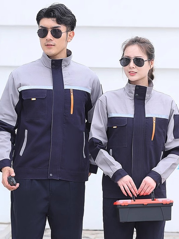 Trajes de trabajo primavera y otoño manga larga doble capa gruesa resistente al desgaste reparación de automóviles logística reflector ingeniería de ropa de seguro laboral personalizada
