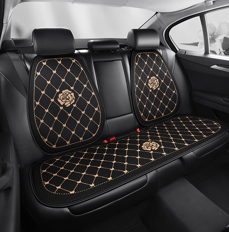 Internet Celebrant Car Cushion Small Chanel Rose Flower Seat Cover Bow Cartoon Women's Seat Cover Half Pack Camellia Seat Cushion