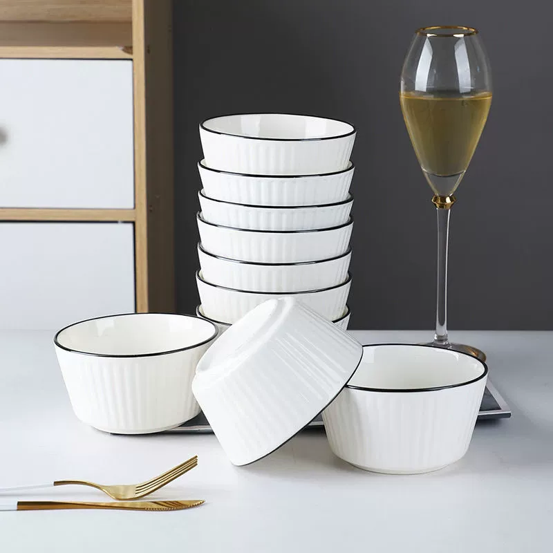 Чаша для домашнего питания Американская вертикальная чаша для супа миска с высоким значением лапша керамическая чаша с рисовой чашей простой подглазурный цвет