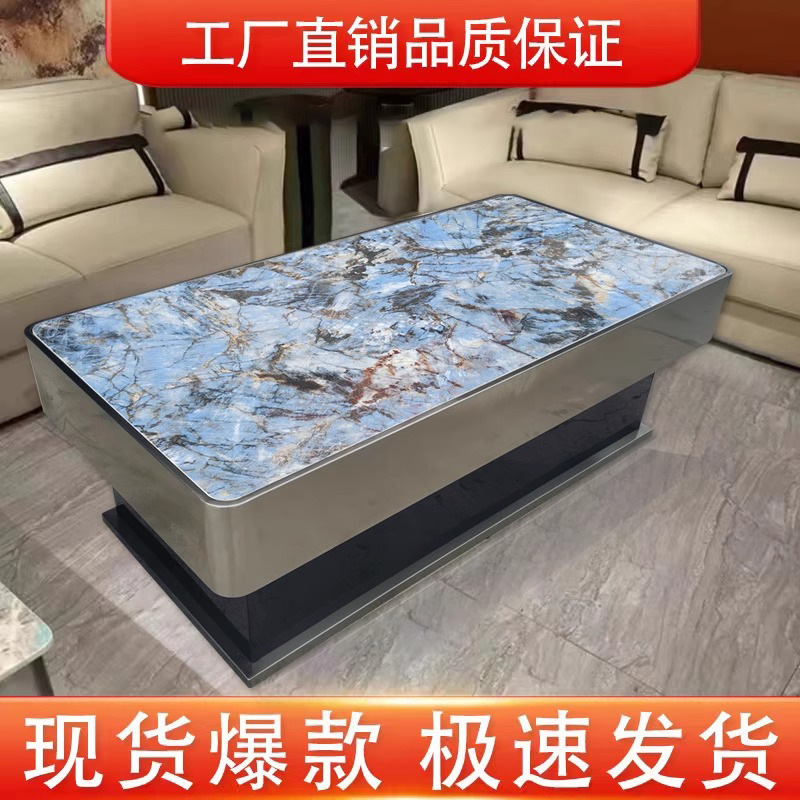 인기 사파이어 럭셔리 스톤 슬레이트 엣지 커피 테이블 (5일 이내 배송)