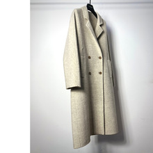 【CP】設計師女裝專櫃正品廓形雙面羊毛羊駝毛混紡大衣中長款外套