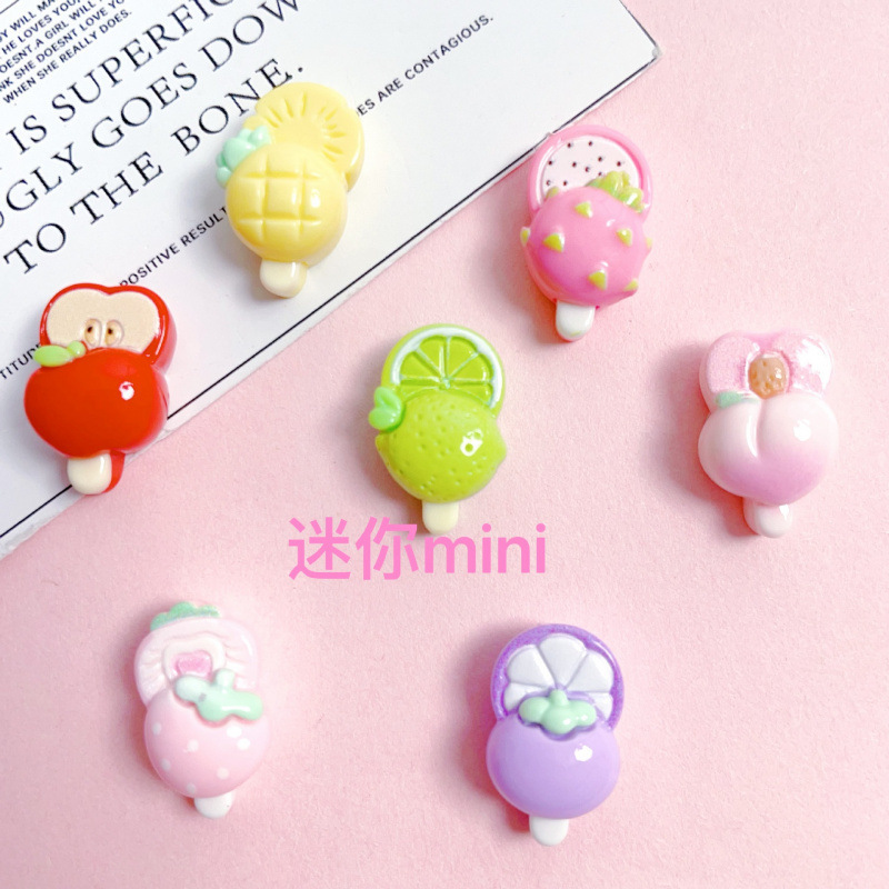 Glossy Mini Fruit Cherry Strawberry Pineapple Resin Accessories Cream Glue DIY Keychain Water Cup Accessory Materials