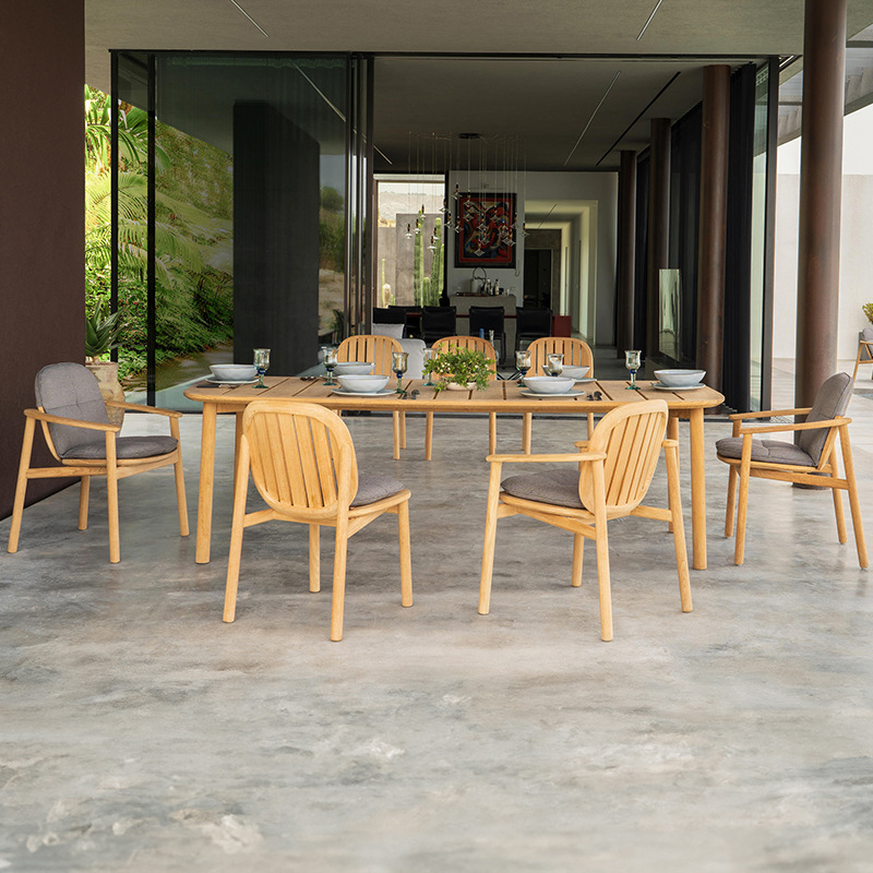 Al Aire Libre teca mesa y silla al aire libre balcón patio hotel al aire libre impermeable protector solar Villa anti-corrosión de aluminio muebles de ocio