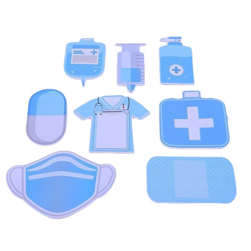 Combinación de tema médico transfronterizo nota adhesiva nota creativa almohadilla de color en forma especial Bloc de notas de personalización de soporte