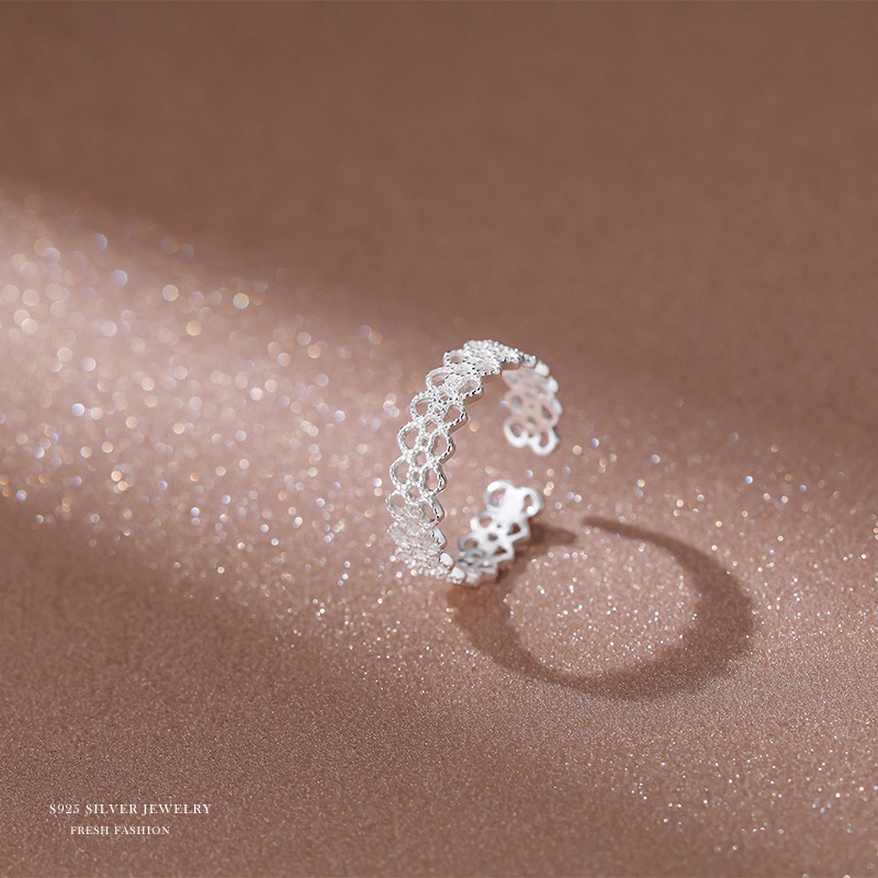 S Silber Koreanische Ausgabe Spitze Wald Kunst Hohl Muster Finger Ring Trendy Schmuck_voghion.com