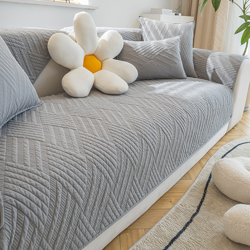 Sofá nórdico simple moderno sofá de cuero cojín antideslizante cuatro estaciones general holandés veludo sofá cubierta toalla