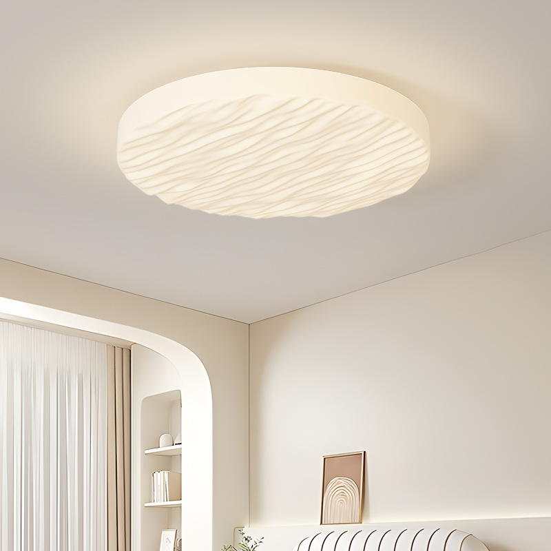 [Estrictamente seleccionado] Nueva lámpara de techo de estudio de atmósfera moderna y simple de estilo cremoso de protección ocular de espectro completo con gypsophila LED