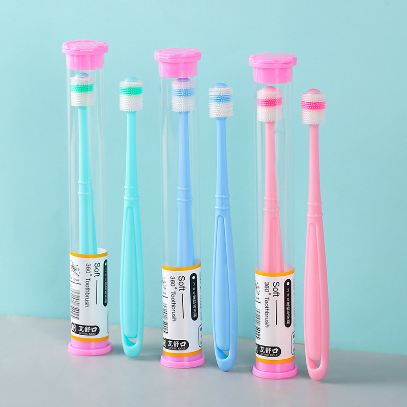 Children's silicone 360-degree toothbrush factory direct supply infant soft hair toothbrush wholesale cross into WeChat