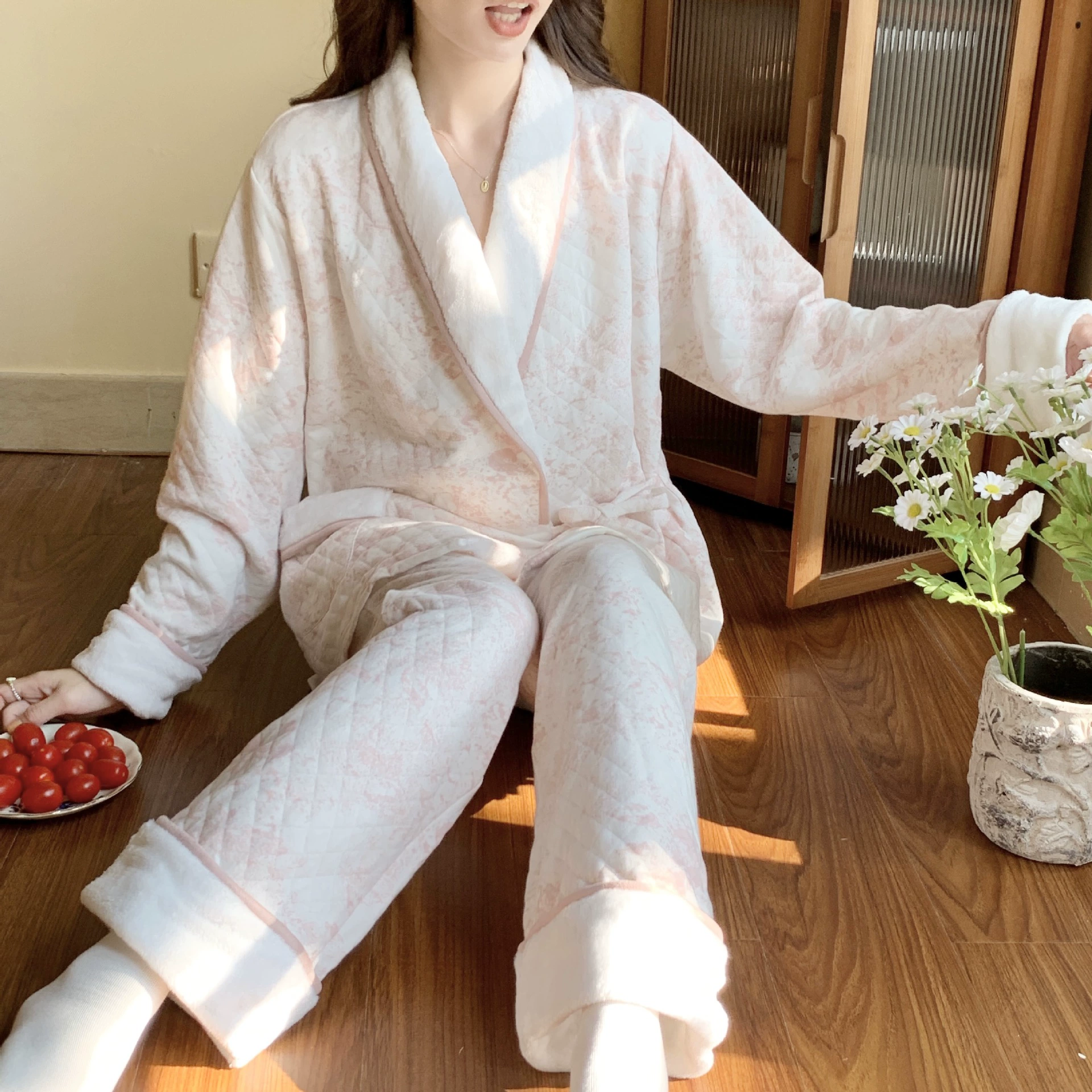 В наличии [88030] Осенне-зимняя китайская Ханьская одежда из чистого хлопка, воздушно-хлопковая ограниченная одежда, пейзажная живопись, стеганая одежда для кормления