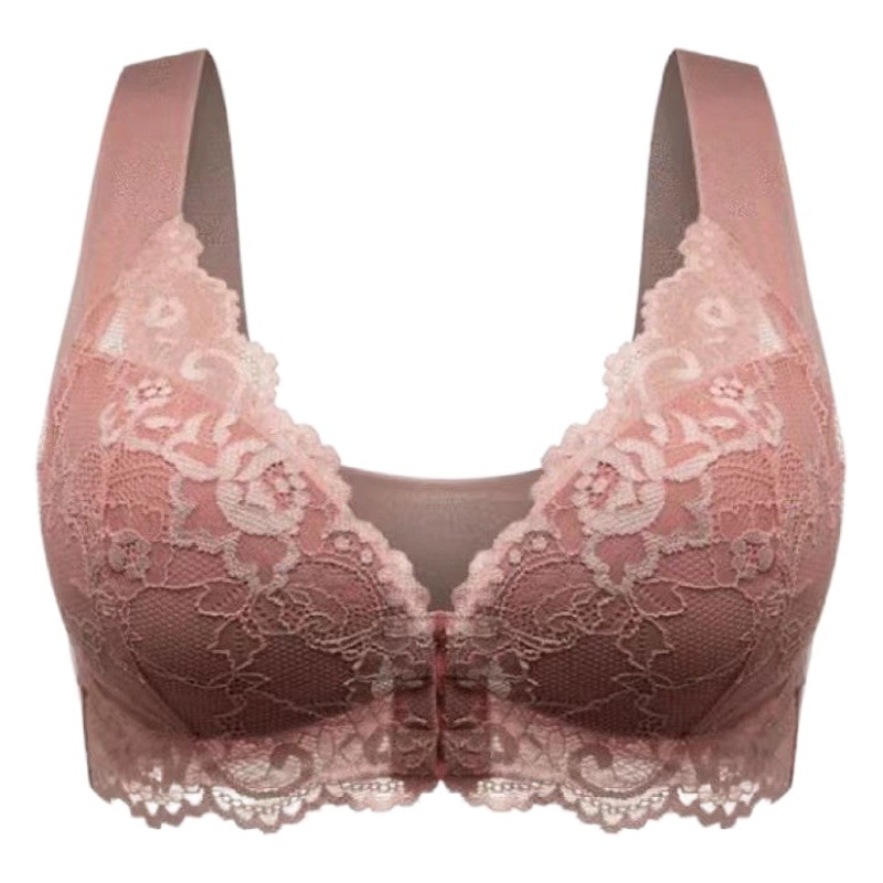 Comercio exterior transfronterizo fabricantes al por mayor frente hebilla sujetador inalámbrico pecho grande pequeño cómodo transpirable talla grande ropa interior de mujer
