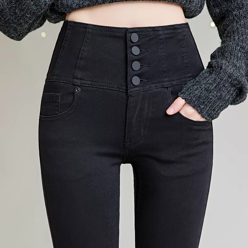 2025大码牛仔裤女胖妹妹宽松mm复古显瘦2025春季超高腰修身弹力裤