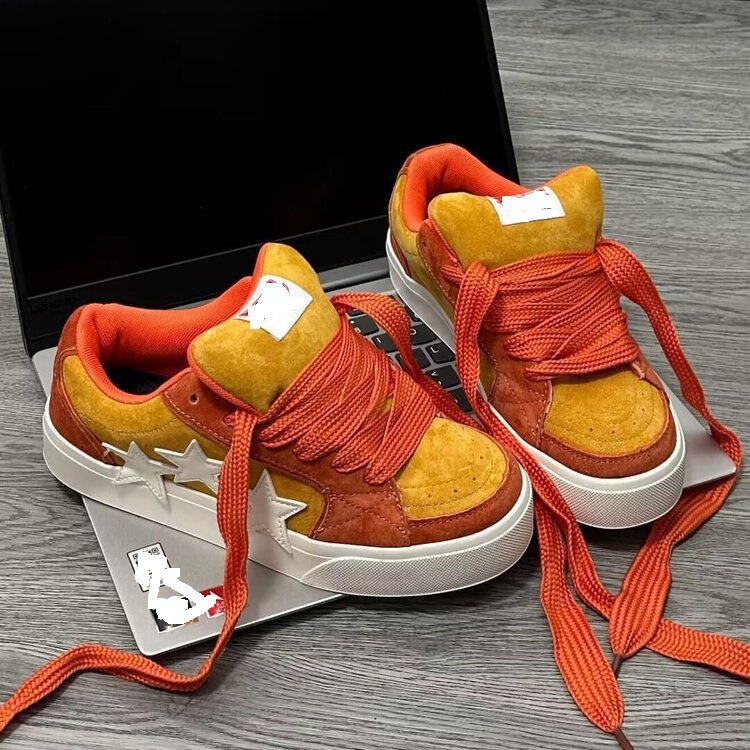 American Style Light Luxury Fur Retro Street Sneakers Women's Spring New Dirt-Resistant Casual Star Bread Women's Shoes