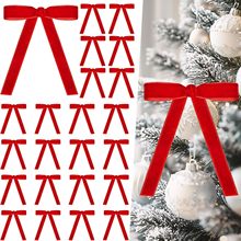 天鵝絨2.5cm絲帶聖誕花環蝴蝶結禮品蝴蝶結聖誕樹裝飾禮儀掛飾掛