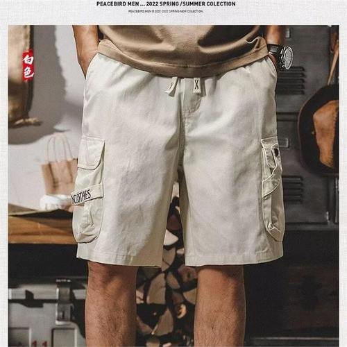 Wholesale American-style heavyweight washed workwear shorts for men, summer 2025 new style, trendy and loose-fitting casual pants