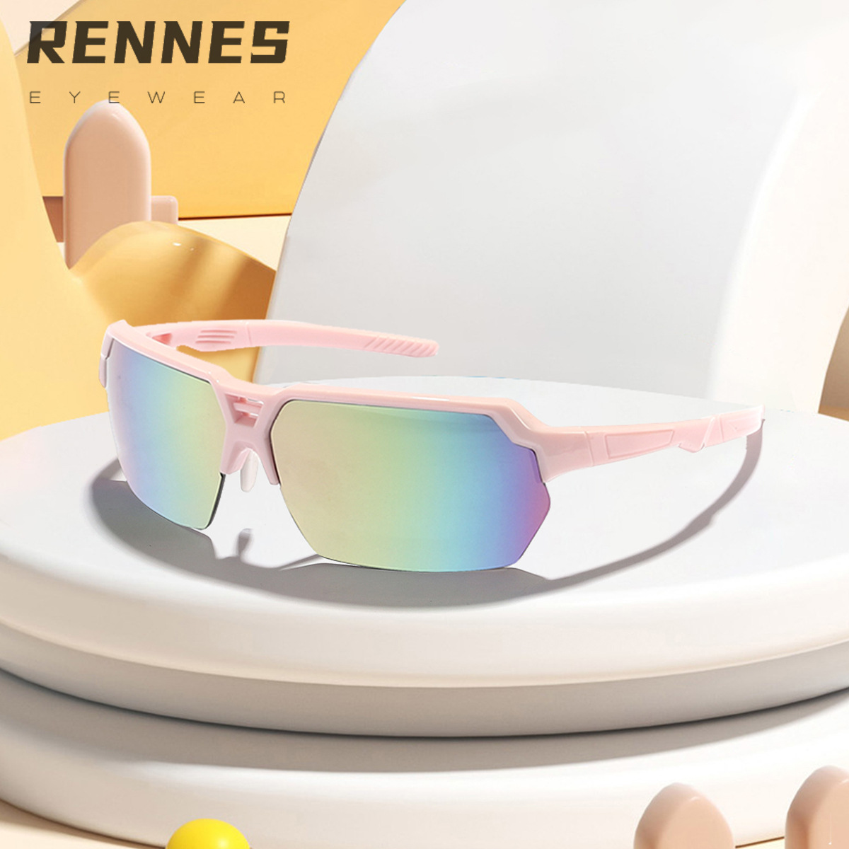 Nuevas gafas de sol de protección solar a prueba de viento de ciclismo al aire libre de medio marco transfronterizo para niños Gafas personalizadas para niños y niñas