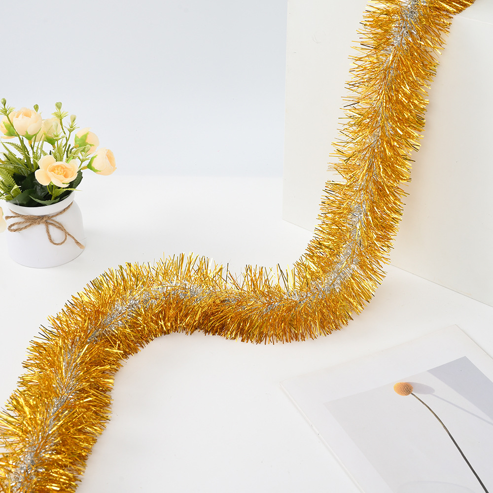 Navidad transfronteriza decoración de núcleo de plata borde de lana organizar el sitio de actividad tira de color dibujar flores de cifrado espesado 2 metros